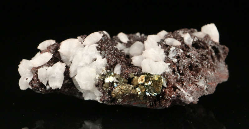 Calcite, Pyrite on Matrix,"N'Chwaning II Mine, Kalahari Manganese Field, Northern Cape, South Africa