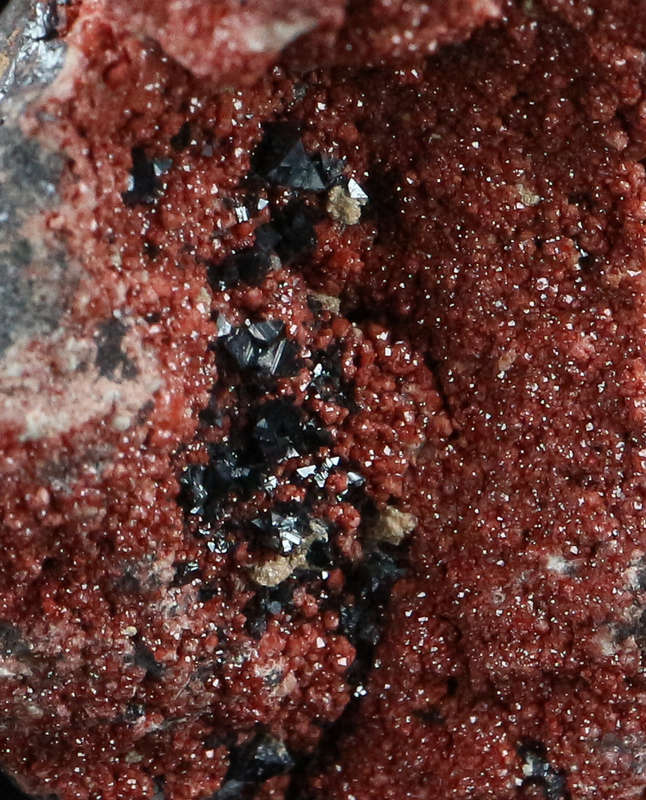Hausmannite on Andradite,"N'Chwaning II Mine, Kalahari Manganese Field, Northern Cape, South Africa
