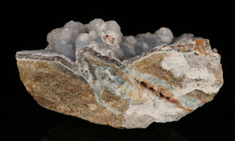 Quartz on Smithsonite, Skorpion Mine, Karas Region, Namibia
