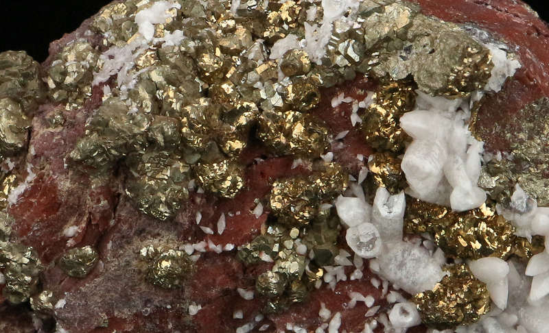 Calcite, Pyrite on Matrix,"N'Chwaning II Mine, Kalahari Manganese Field, Northern Cape, South Africa