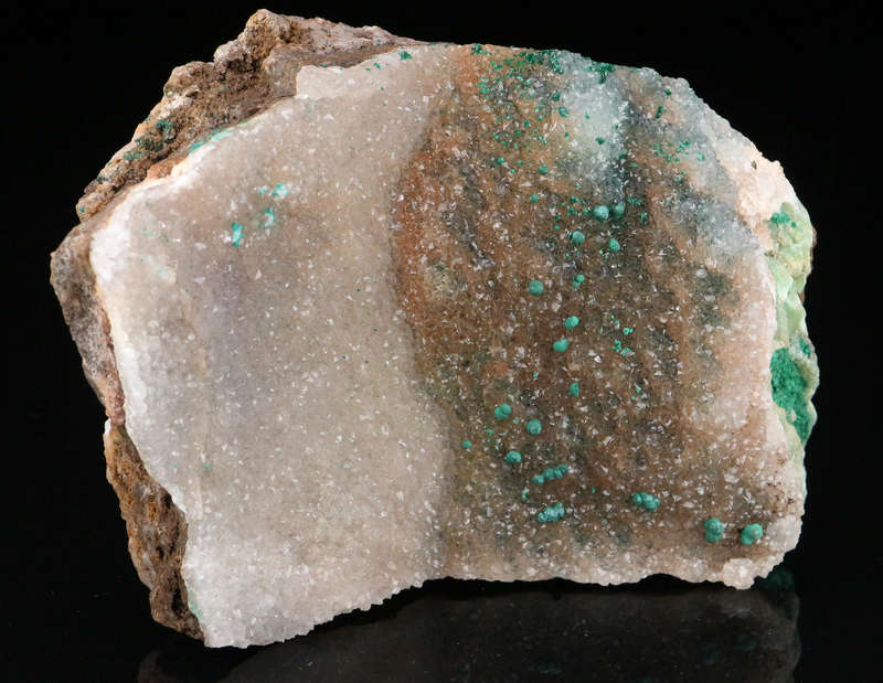 Malachite on Quartz, Tenke Fungurume, DR Congo
