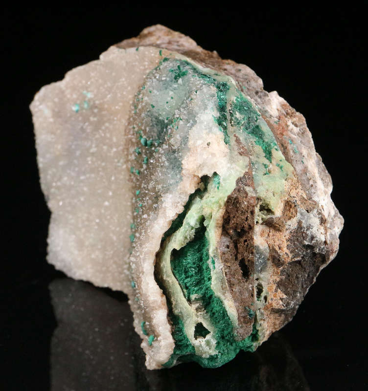 Malachite on Quartz, Tenke Fungurume, DR Congo