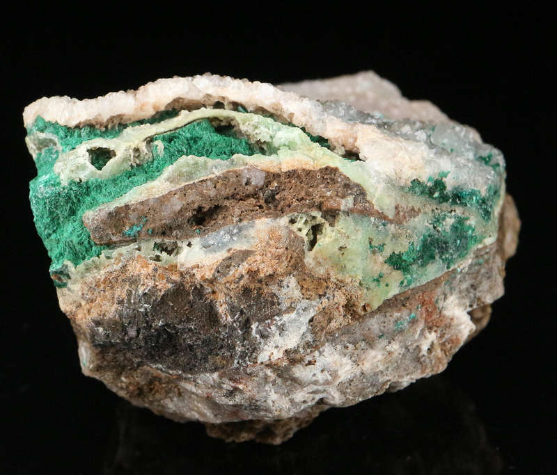 Malachite on Quartz, Tenke Fungurume, DR Congo