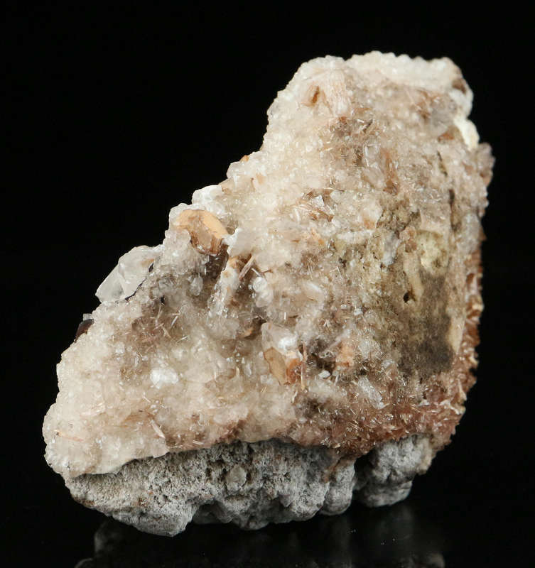 Inesite, Calcite on Matrix,"N'Chwaning II Mine, Kalahari Manganese Field, Northern Cape, South Afric
