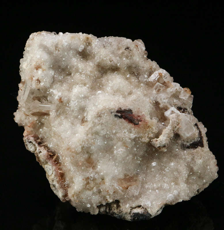 Inesite, Calcite on Matrix,"N'Chwaning II Mine, Kalahari Manganese Field, Northern Cape, South Afric