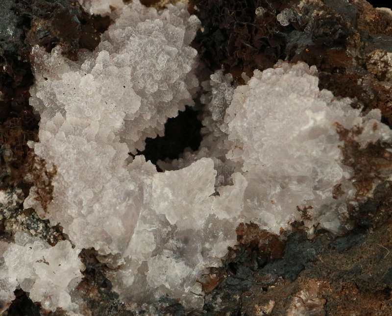Calcite, Rhodochrosite on Matrix,"N'Chwaning II Mine, Kalahari Manganese Field, Northern Cape, South