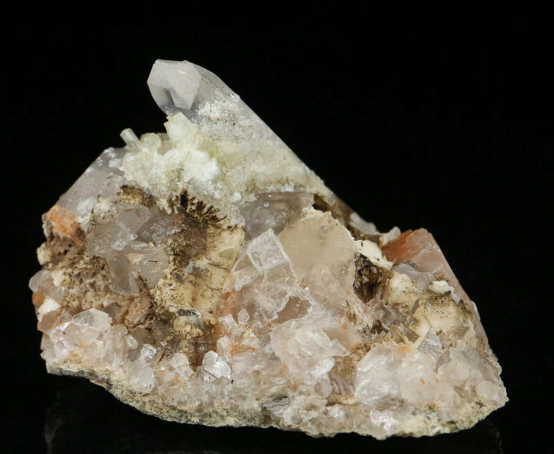 Thaumasite on Calcite"N'Chwaning II Mine, Kalahari Manganese, Field, Northern Cape, South Africa "