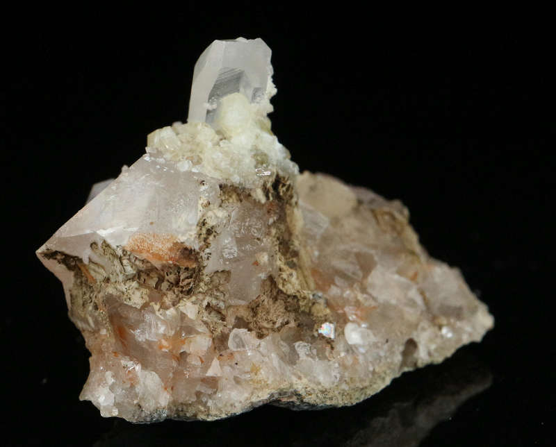 Thaumasite on Calcite"N'Chwaning II Mine, Kalahari Manganese, Field, Northern Cape, South Africa "