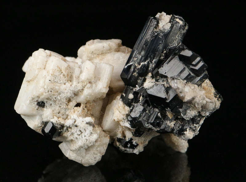 Schorl on Feldspar, Erongo Mnt Region, Namibia
