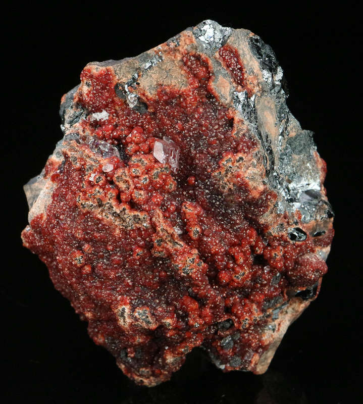 Andradite on Hematite on Matrix,"N'Chwaning II Mine, Kalahari Manganese Field, Northern Cape, South