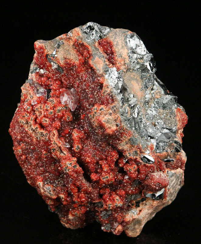 Andradite on Hematite on Matrix,"N'Chwaning II Mine, Kalahari Manganese Field, Northern Cape, South