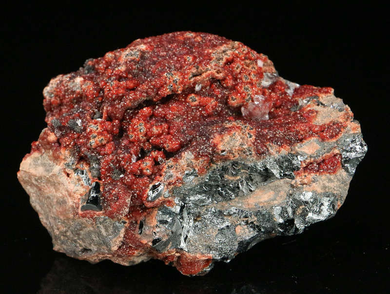 Andradite on Hematite on Matrix,"N'Chwaning II Mine, Kalahari Manganese Field, Northern Cape, South
