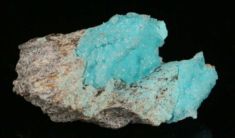 Quartz on Chrysocolla, Skorpion Mine, Karas Region, Namibia