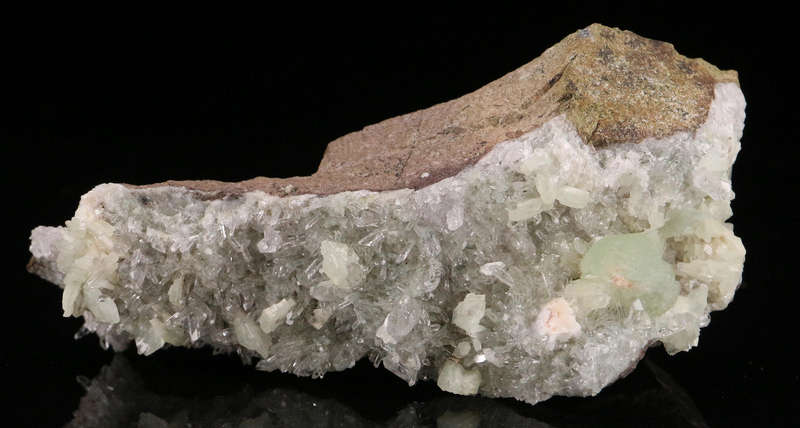 Prehnite on Quartz on Matrix, Gobobosebberge Mnt, Namibia