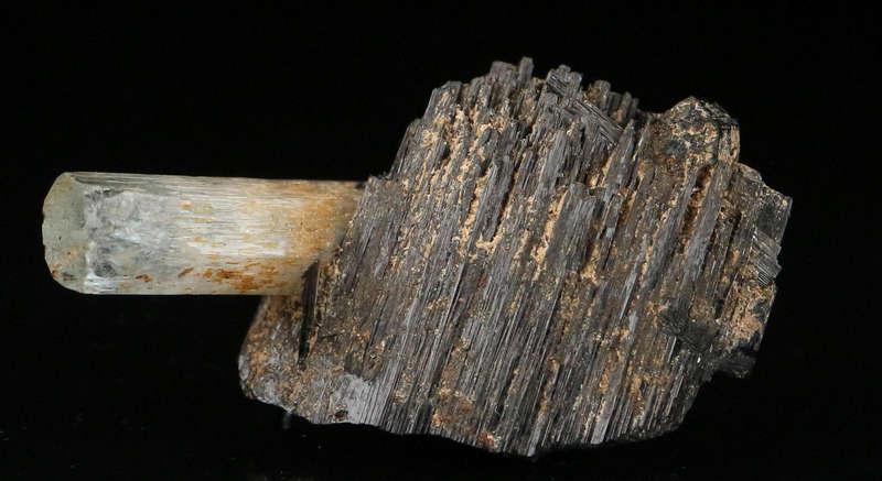Aquamarine on Schorl, Erongo Mnt Region, Namibia