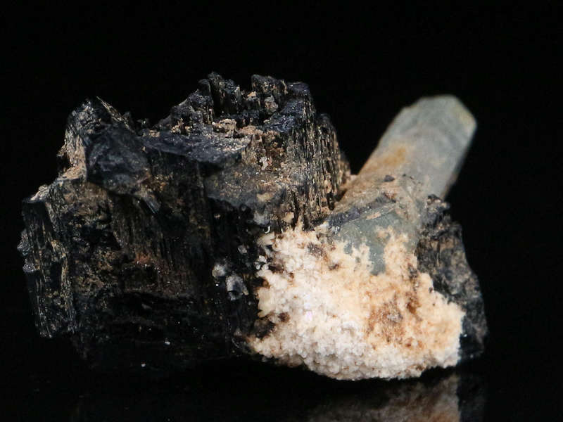 Aquamarine on Schorl, Erongo Mnt Region, Namibia