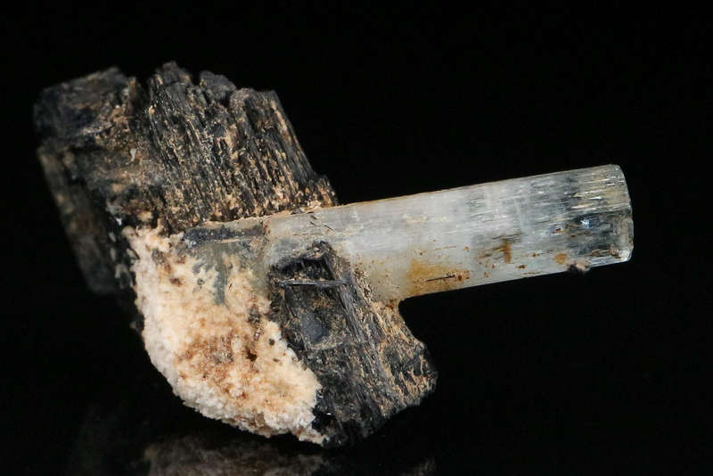 Aquamarine on Schorl, Erongo Mnt Region, Namibia