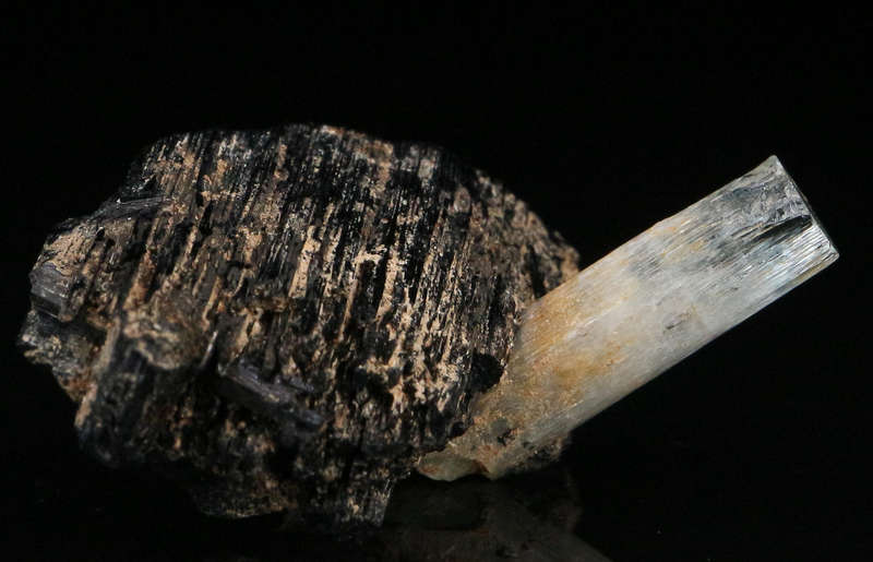 Aquamarine on Schorl, Erongo Mnt Region, Namibia