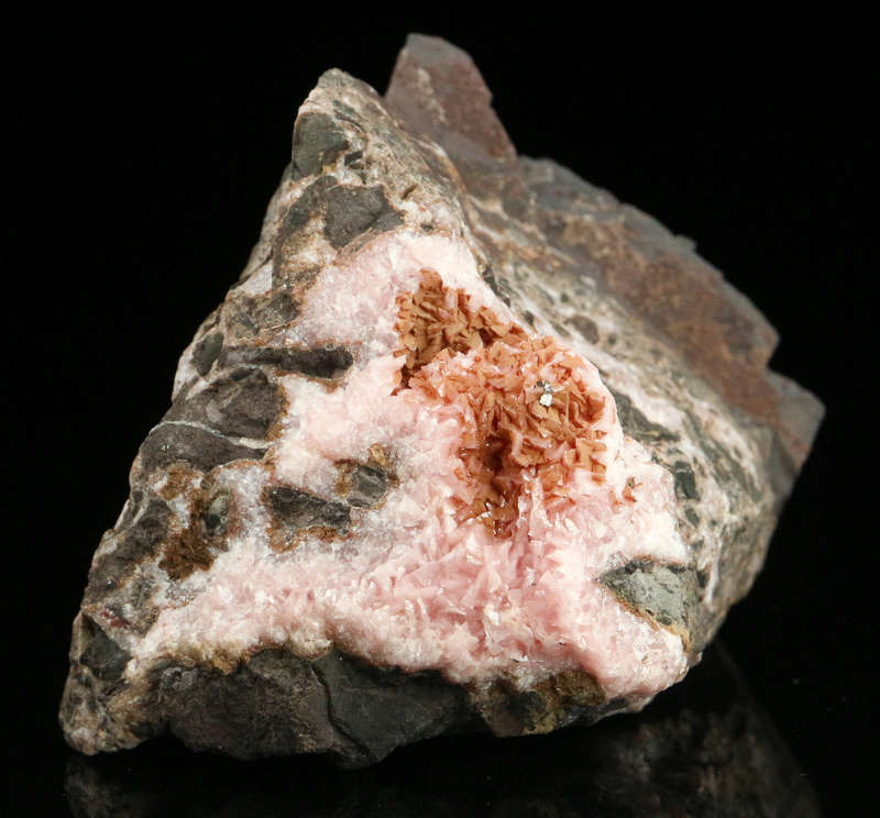 Rhodochrosite on Matrix,"N'Chwaning II Mine, Kalahari Manganese Field, Northern Cape, South Africa "