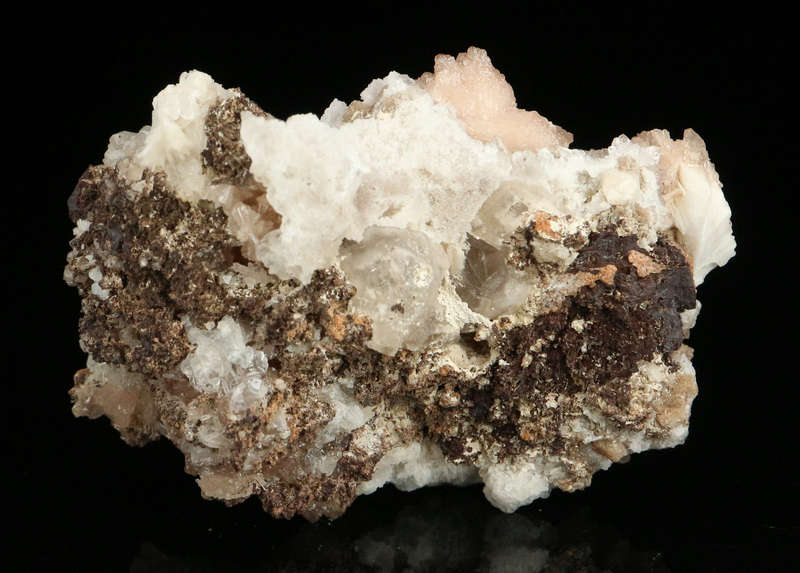 Calcite, Olmiite on Matrix,"N'Chwaning II Mine, Kalahari Manganese Field, Northern Cape, South Afric