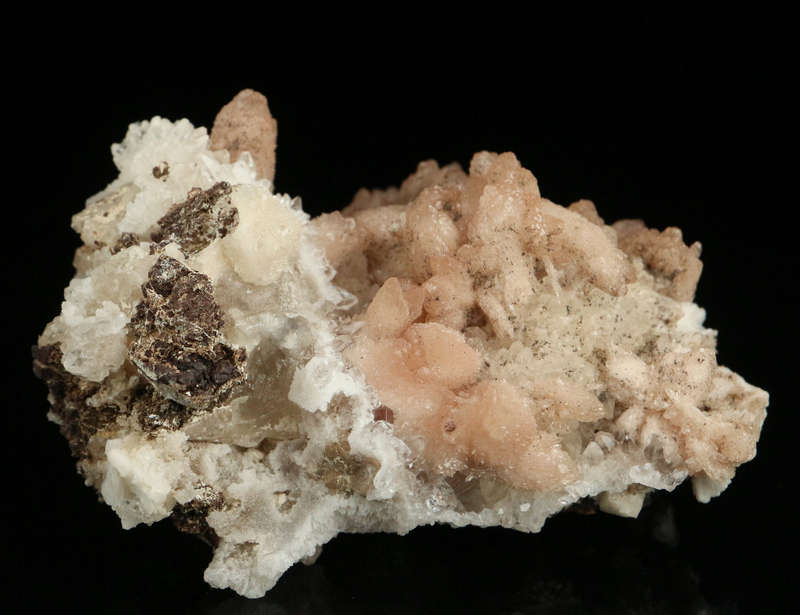 Calcite, Olmiite on Matrix,"N'Chwaning II Mine, Kalahari Manganese Field, Northern Cape, South Afric