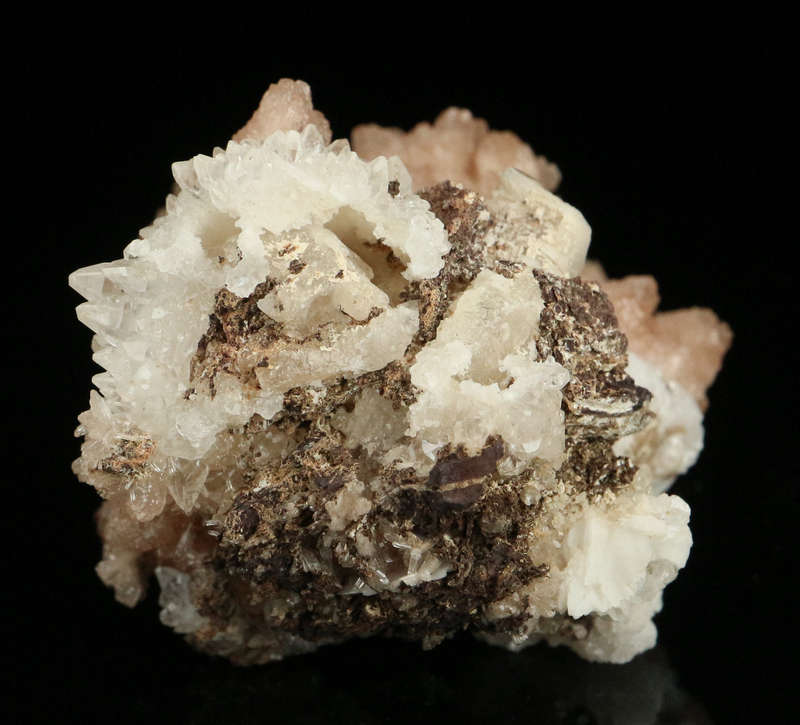 Calcite, Olmiite on Matrix,"N'Chwaning II Mine, Kalahari Manganese Field, Northern Cape, South Afric