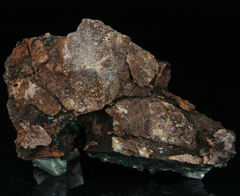 Malachite on Baryte on Matrix, Shangulowé Mine, Kambove, Haut-Katanga, DR Congo