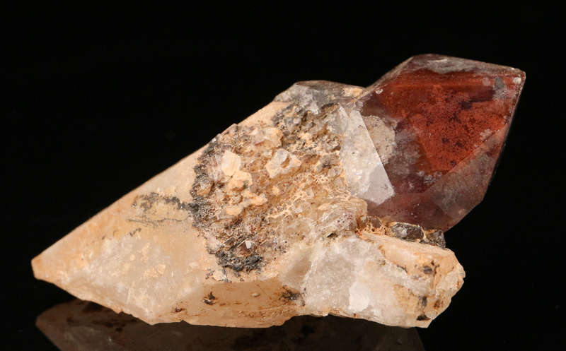 Red Hematite in Quartz Cluster, Orange River Area, Northern Cape, South Africa
