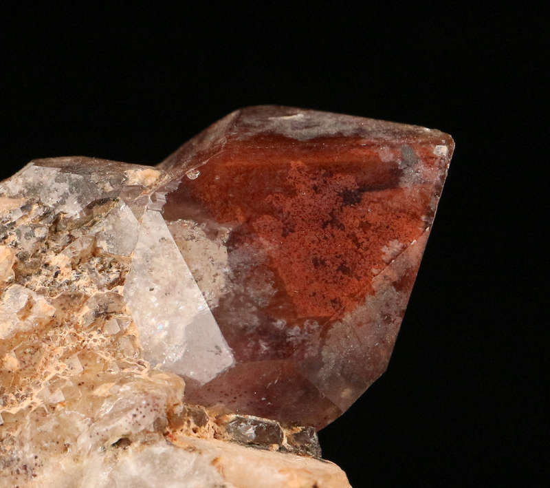 Red Hematite in Quartz Cluster, Orange River Area, Northern Cape, South Africa