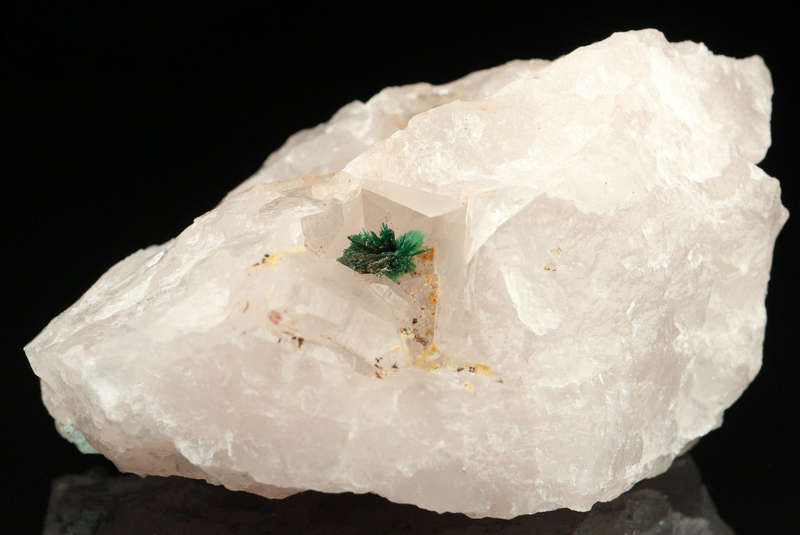Malachite on Quartz, Kaokoveld Region, Namibia