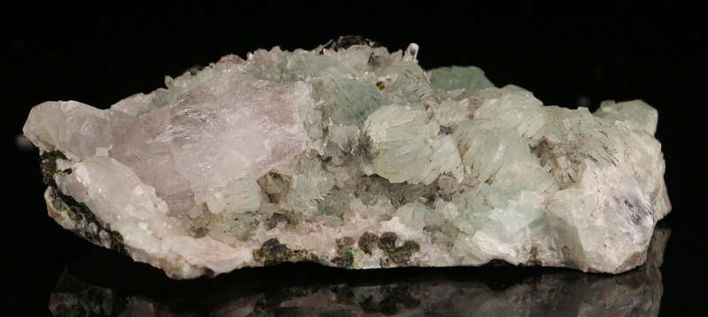 Babingtonite, Prehnite on Quartz, Gobobosebberge Mnt, Namibia