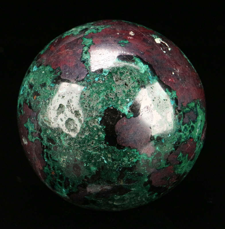 Malachite, Cuprite Polished Sphere, Mashamba West Mine, DRC