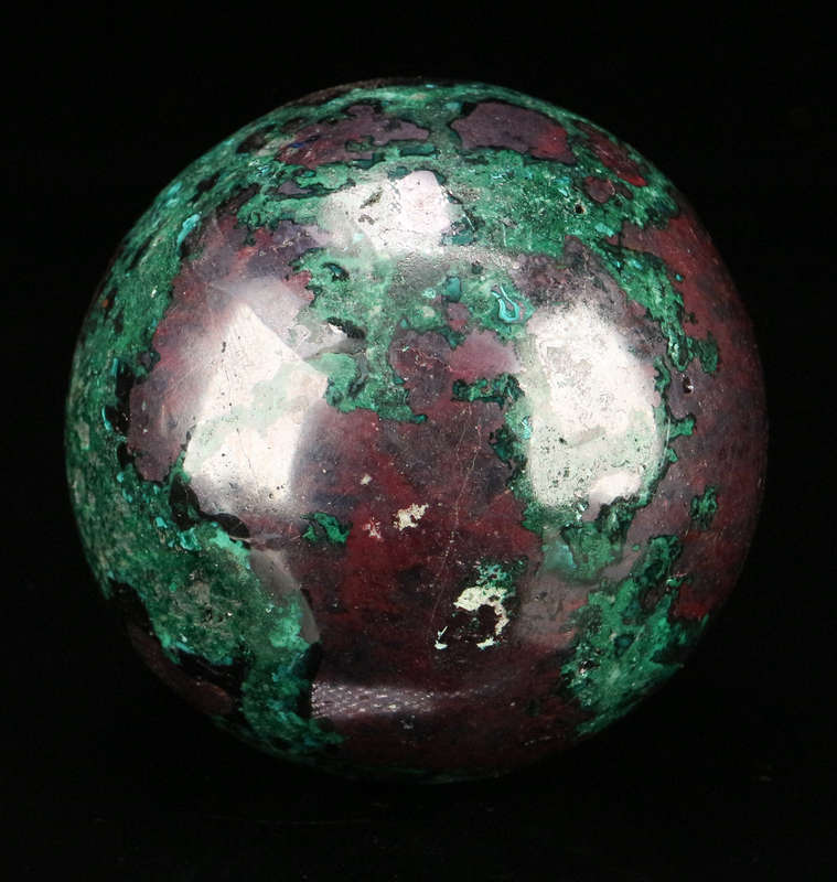 Malachite, Cuprite Polished Sphere, Mashamba West Mine, DRC