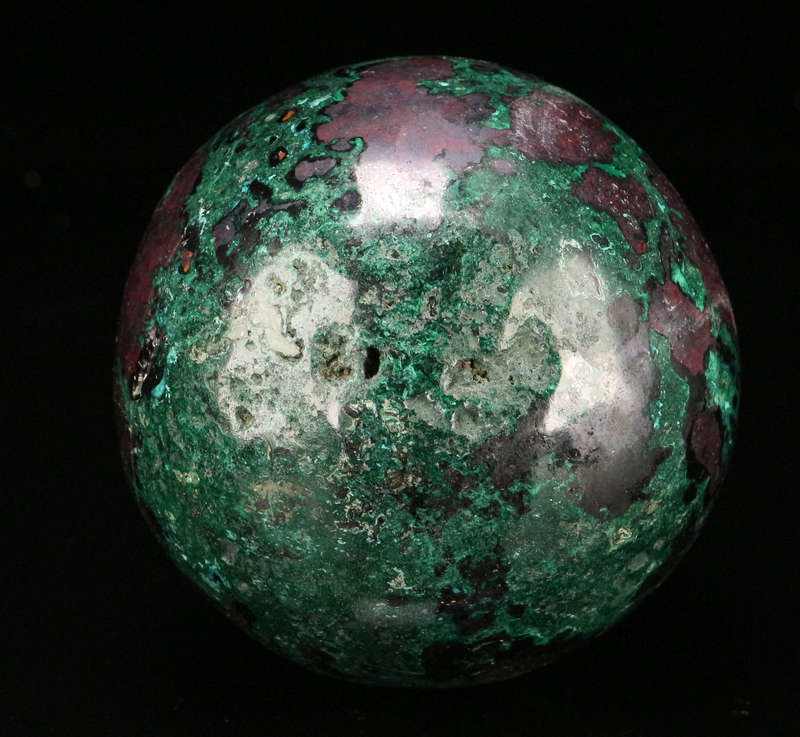 Malachite, Cuprite Polished Sphere, Mashamba West Mine, DRC