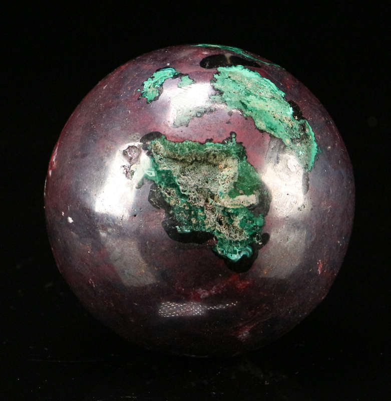 Malachite, Cuprite Polished Sphere, Mashamba West Mine, DRC