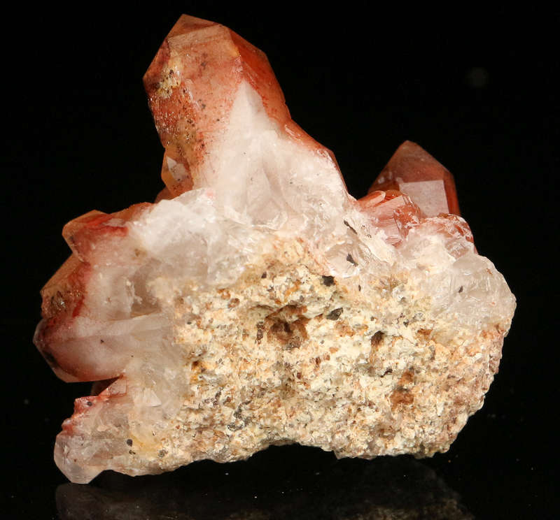 Red Hematite in Quartz Cluster, Orange River Area, Northern Cape, South Africa