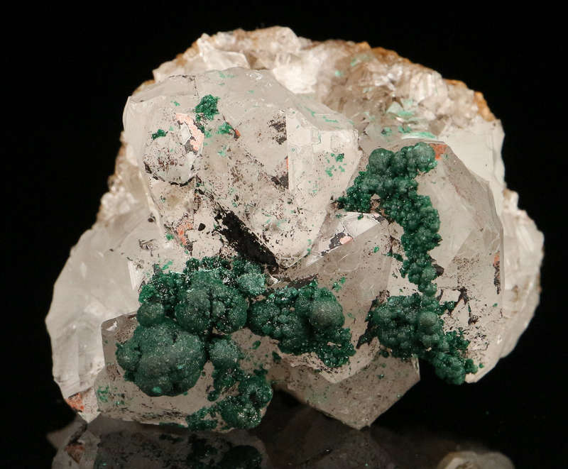 Malachite on Quartz Cluster, Mashamba West Mine, DRC