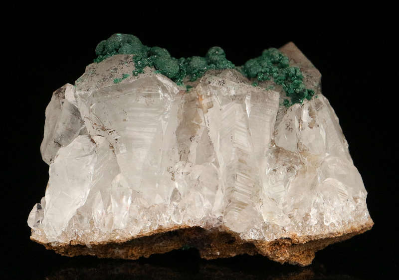 Malachite on Quartz Cluster, Mashamba West Mine, DRC