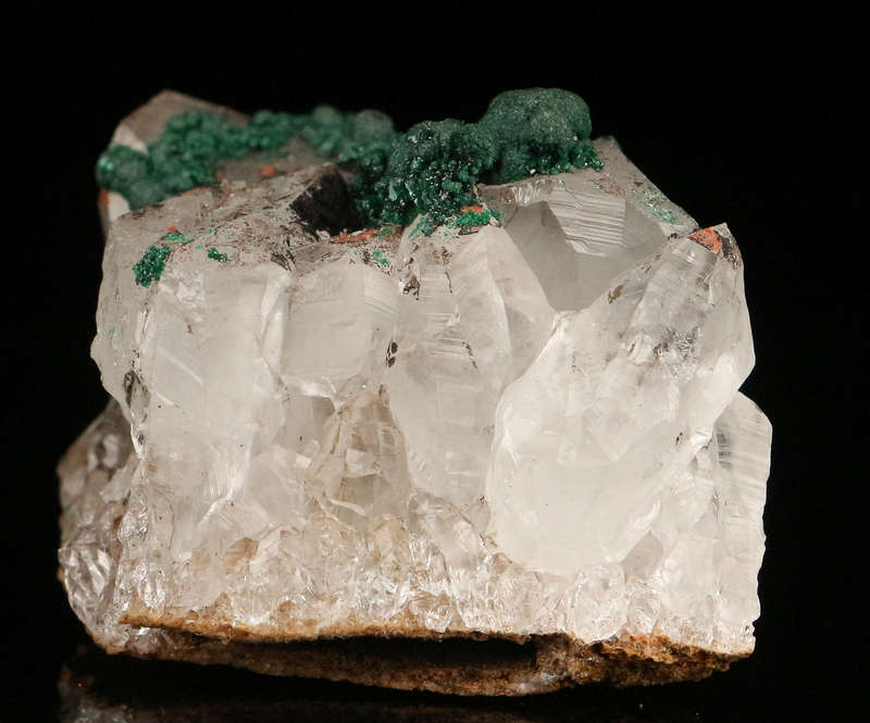 Malachite on Quartz Cluster, Mashamba West Mine, DRC