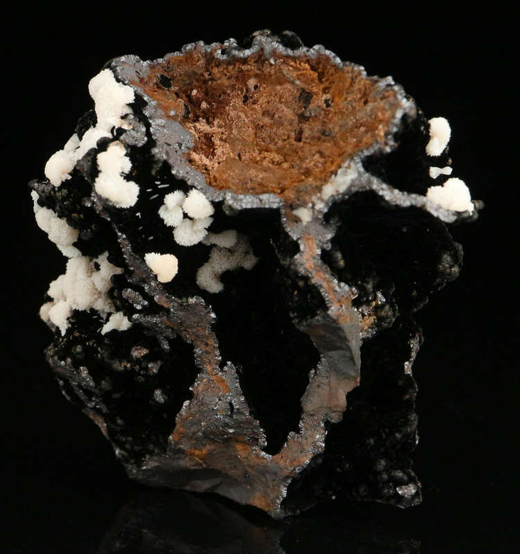 Calcite on Geothite , "N'Chwaning II Mine, Kalahari Manganese Field, Northern Cape, South Africa "
