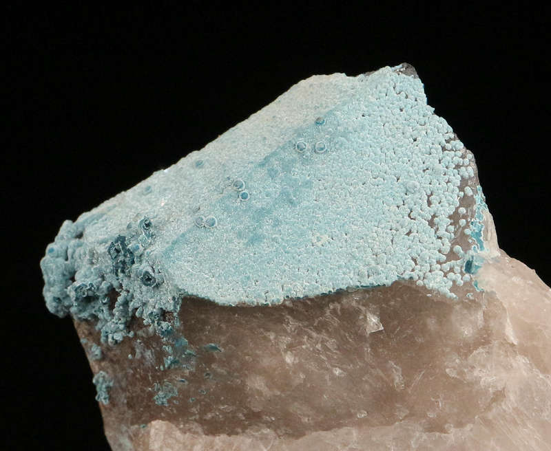 Shattuckite on Quartz, Kaokoveld Region, Namibia