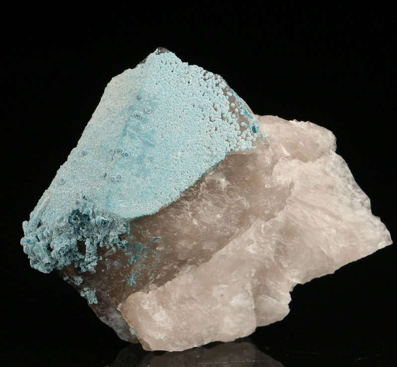 Shattuckite on Quartz, Kaokoveld Region, Namibia