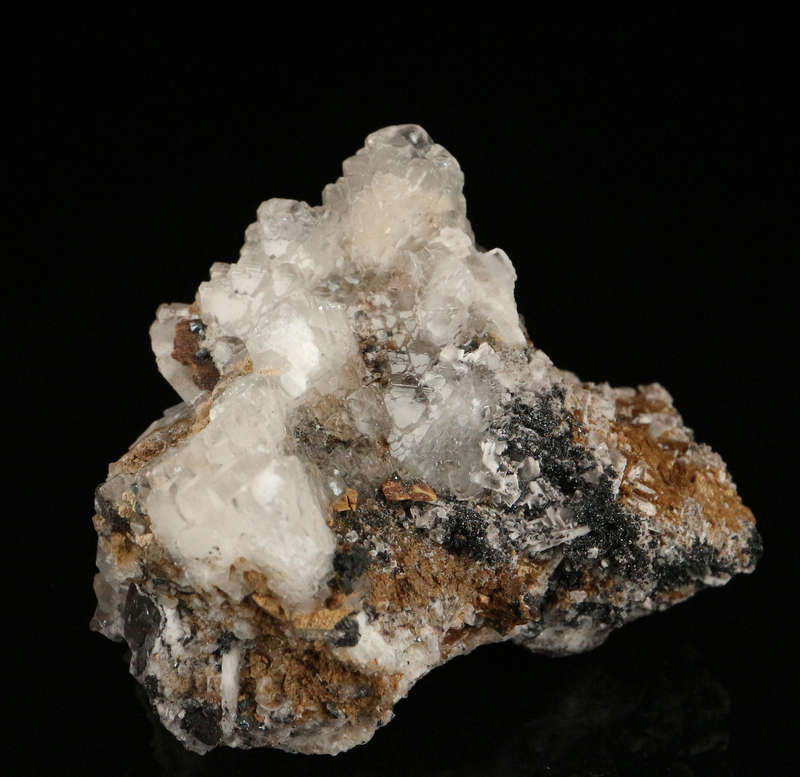 Bementite, Baryte, Calcite & Hematite,"N'Chwaning II Mine, Kalahari Manganese Field, Northern Cape,