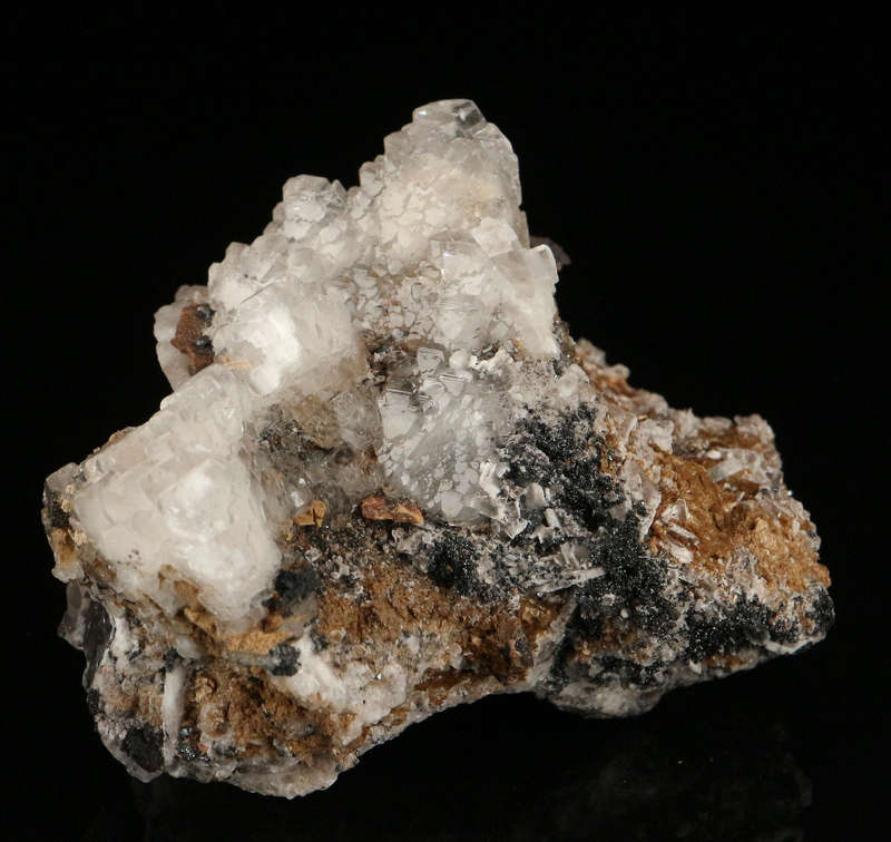 Bementite, Baryte, Calcite & Hematite,"N'Chwaning II Mine, Kalahari Manganese Field, Northern Cape,