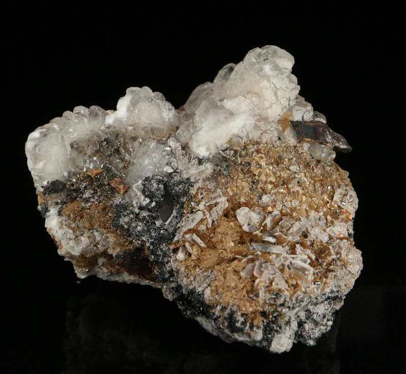 Bementite, Baryte, Calcite & Hematite,"N'Chwaning II Mine, Kalahari Manganese Field, Northern Cape,