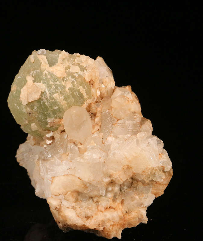 Quartz on Prehnite on Matrix, Gobobosebberge Mnt, Namibia
