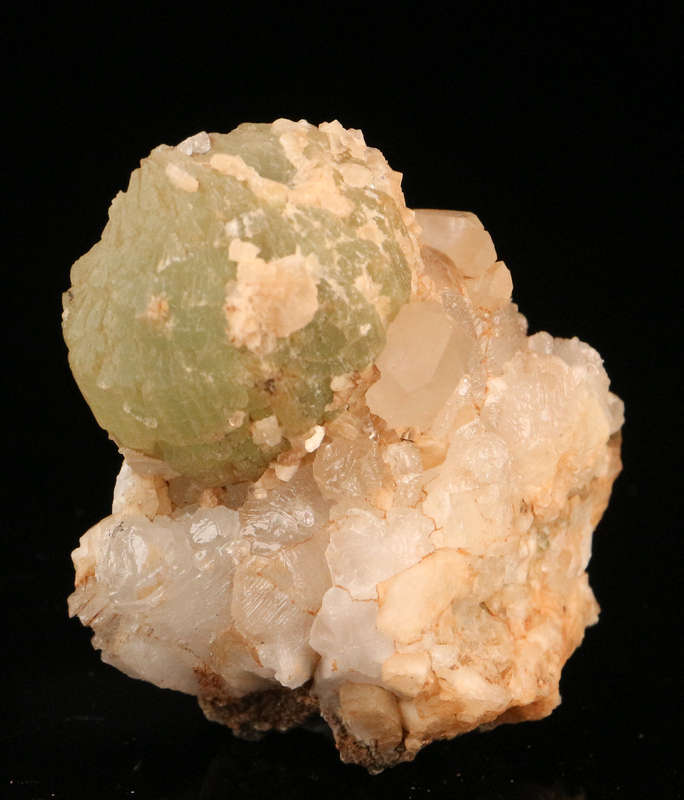 Quartz on Prehnite on Matrix, Gobobosebberge Mnt, Namibia