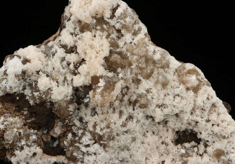 Calcite, Baryte on Matrix,"N'Chwaning II Mine, Kalahari Manganese Field, Northern Cape, South Africa