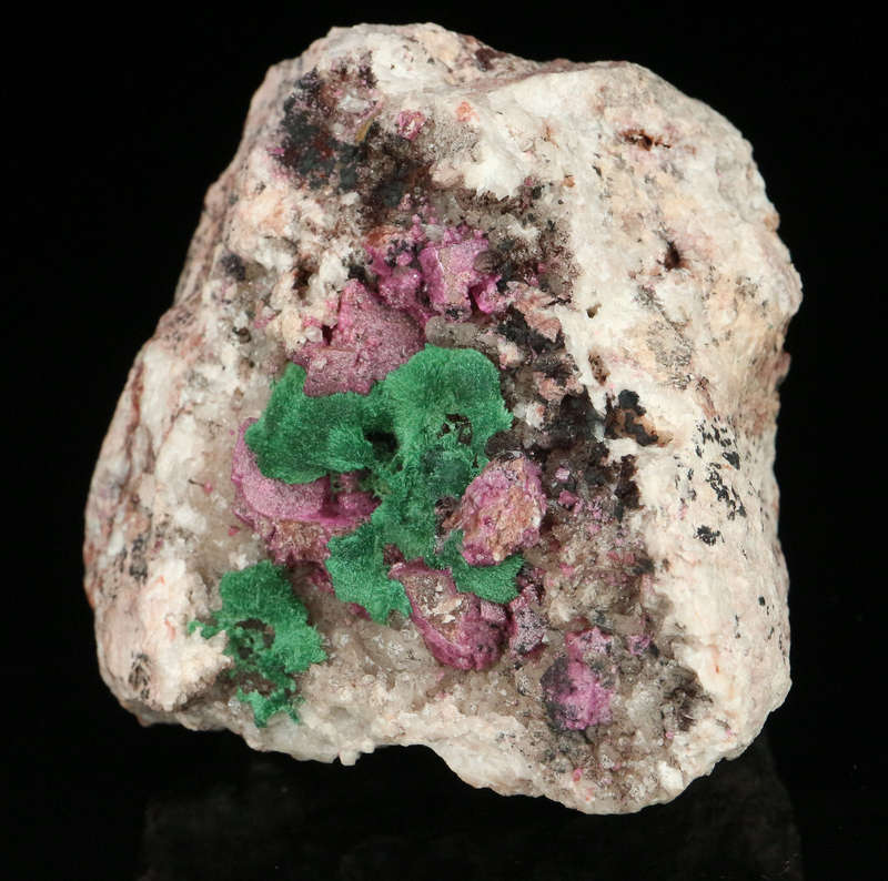Malachite on Cobaltoan Calcite, Mashamba West Mine, DRC