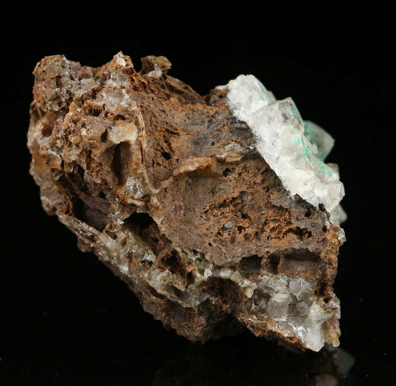 Malachite on Quartz on Matrix, Tenke Fungurume, DR Congo